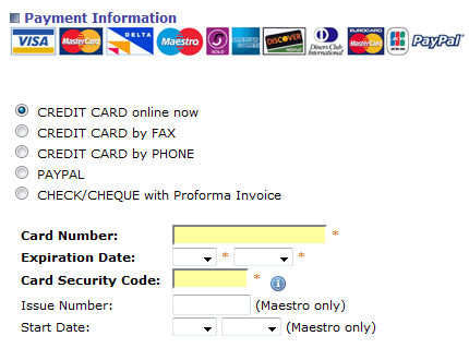 IconsandList Vertical Payment Method List with Consolidated Credit Cards
