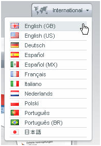 Drop-down list of countries International Ecommerce Cart