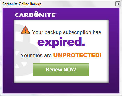 Carbonite Popup Carbonite Popup