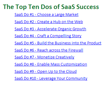 Top Ten Dos of SaaS Top Ten Dos of SaaS