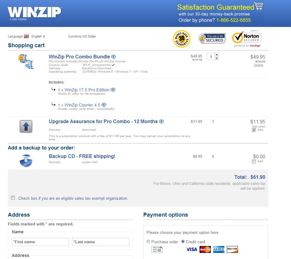 WinZip Shopping Cart WinZip Shopping Cart