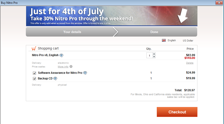 NitroPDF July 4th in-app offer NitroPDF July 4th in-app offer