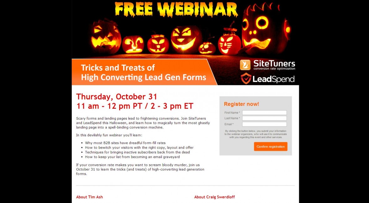 Corresponding Landing Page from SiteTuners Corresponding Landing Page from SiteTuners