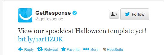 GetResponse Halloween Themed Tweet GetResponse Halloween Themed Tweet